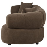 Casarin Fabric Channel-Back Sofa Brown