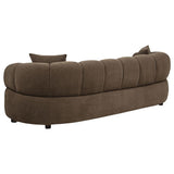 Casarin Fabric Channel-Back Sofa Brown