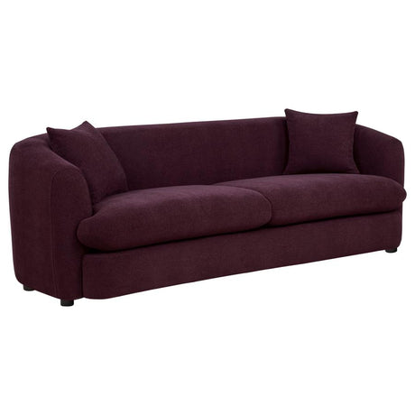 Delroy 2-Piece Stationary Sofa Set Aubergine Polyester Upholstery by Coaster at Eve Furniture