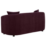 Delroy 2-Piece Stationary Sofa Set Aubergine Polyester Upholstery