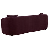Delroy 3-Piece Stationary Sofa Set Aubergine Polyester Upholstery