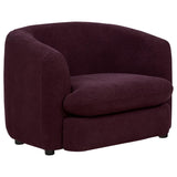Delroy 3-Piece Stationary Sofa Set Aubergine Polyester Upholstery