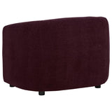 Delroy 3-Piece Stationary Sofa Set Aubergine Polyester Upholstery