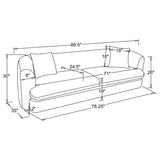 Delroy 3-Piece Stationary Sofa Set Aubergine Polyester Upholstery