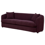 Delroy 3-Seat Stationary Sofa Aubergine Polyester Upholstery
