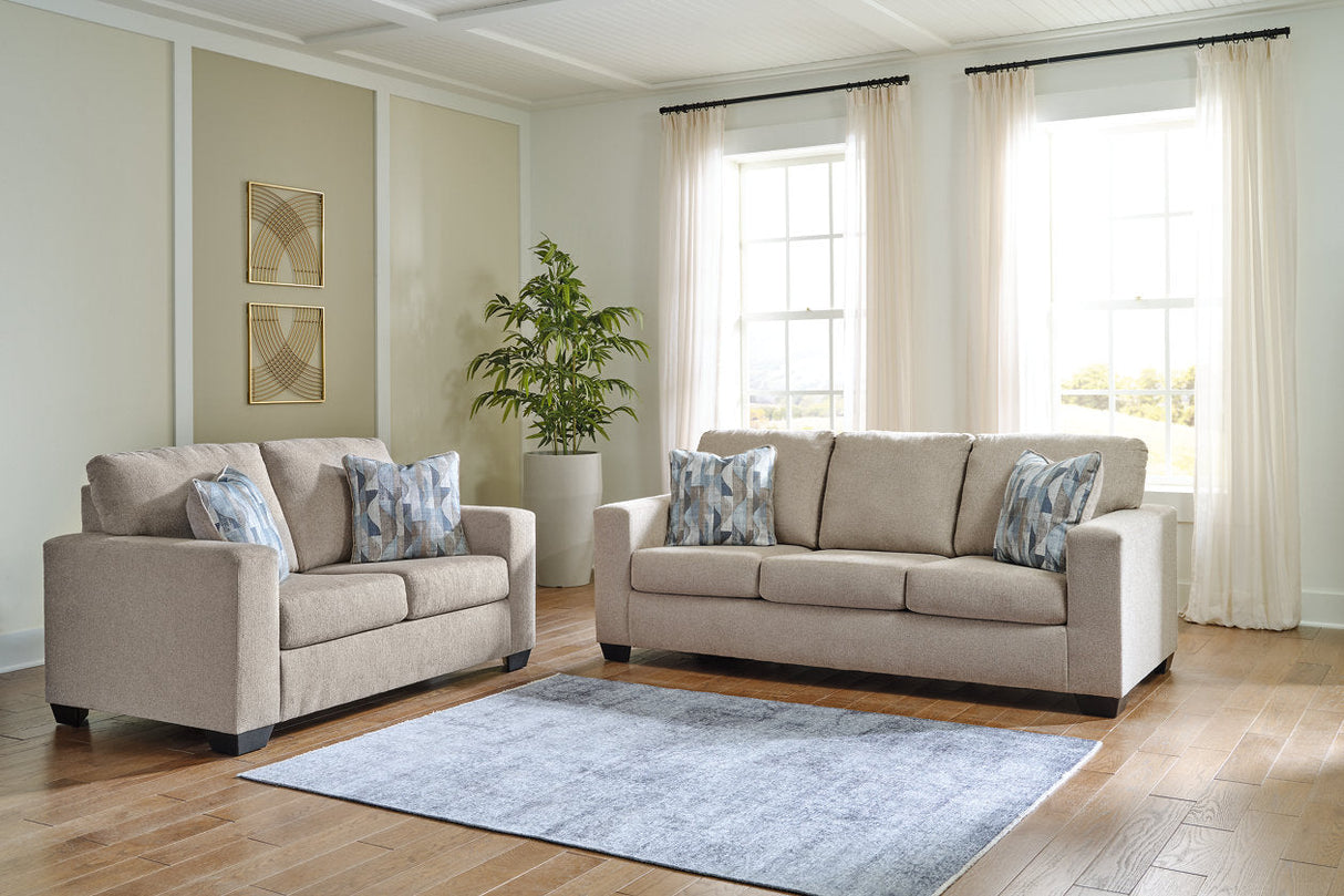 Deltona Parchment Sofa and Loveseat