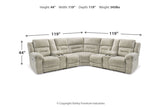 Family Den Pewter 3-Piece Power Reclining Sectional