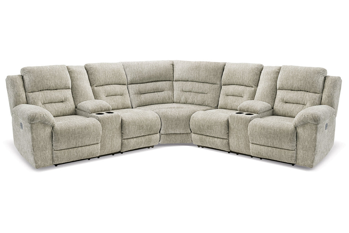 Family Den Pewter 3-Piece Power Reclining Sectional