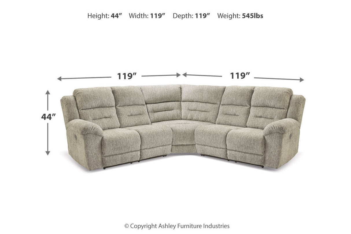 Family Den Pewter 3-Piece Power Reclining Sectional