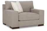 Maggie Flax Oversized Chair and Ottoman