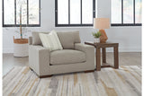 Maggie Flax Oversized Chair and Ottoman