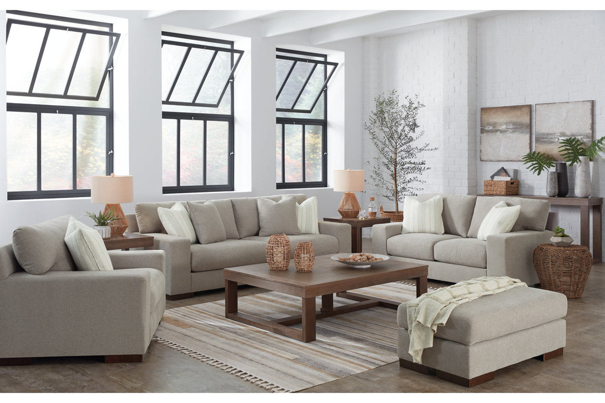 Maggie Flax Sofa, Loveseat, Oversized Chair and Ottoman