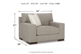 Maggie Flax Oversized Chair and Ottoman