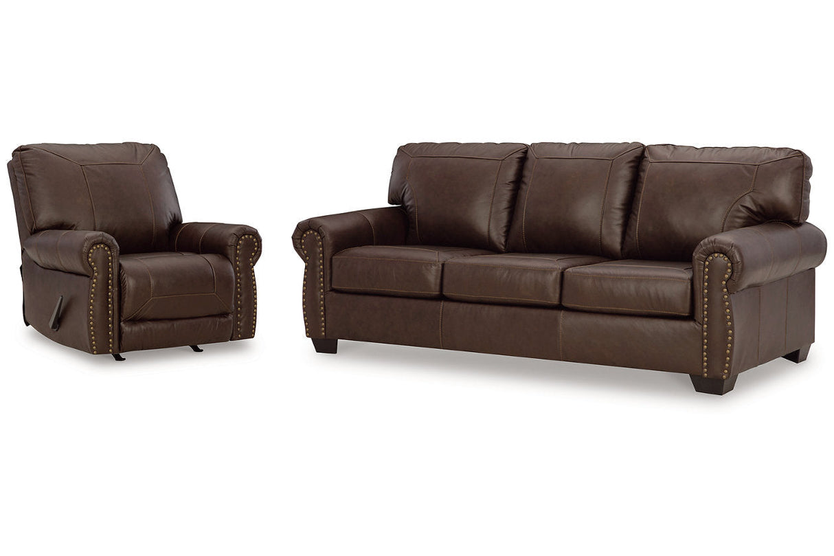 Colleton Dark Brown Sofa and Recliner