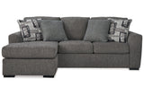 Gardiner Pewter Sofa Chaise and Ottoman