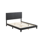 Yates Black PU Leather King Upholstered Platform Bed