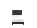 Yates Black PU Leather Twin Upholstered Platform Bed