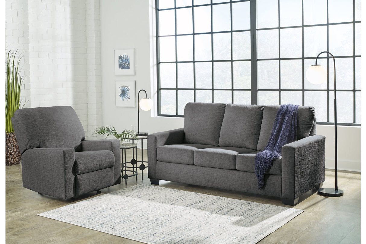 Rannis Pewter Full Sofa Sleeper and Recliner