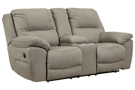 Next-Gen Gaucho Putty Reclining Loveseat with Console