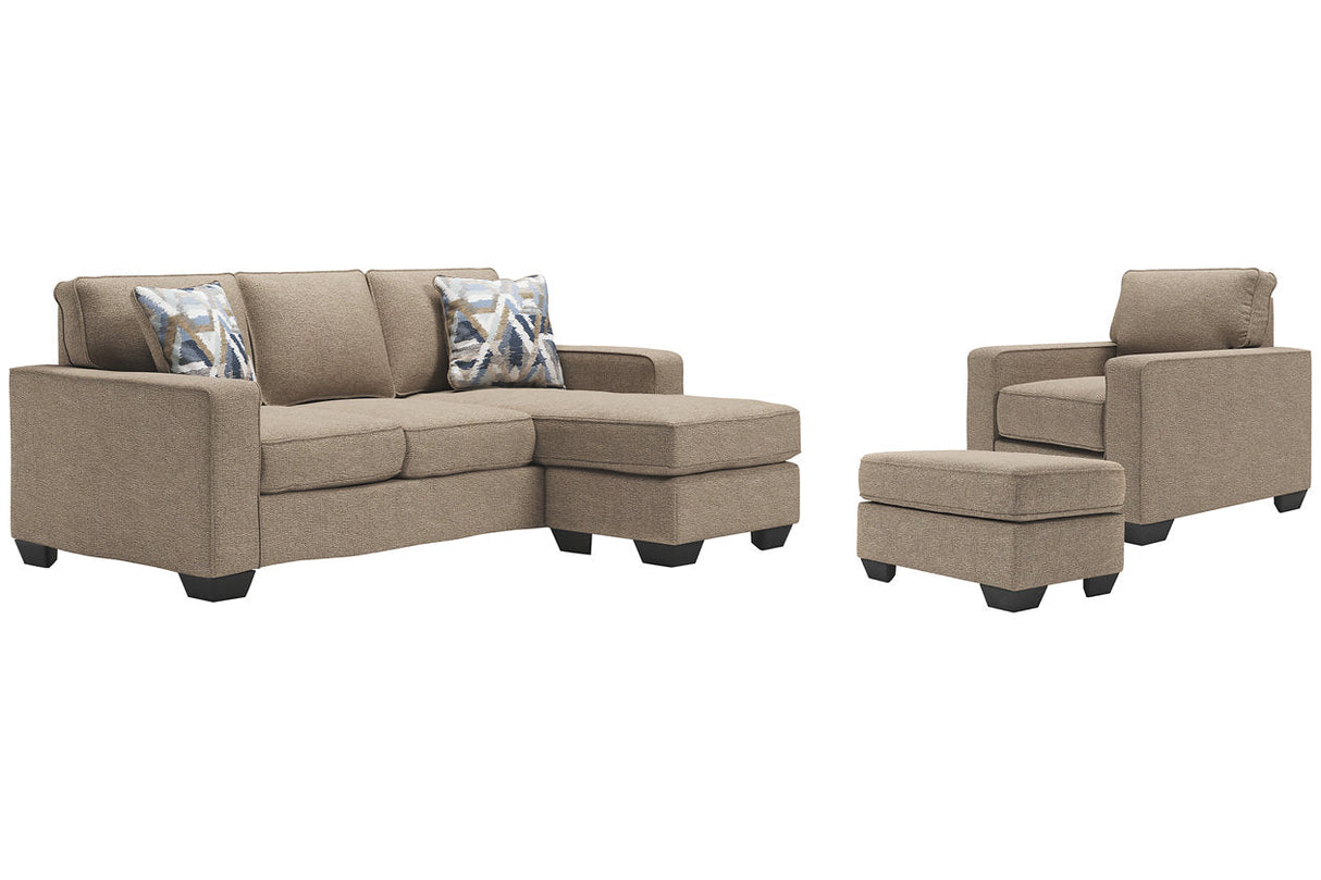 Greaves Driftwood Sofa Chaise, Chair, and Ottoman