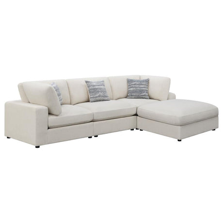 Serene Beige 4-Piece Upholstered Modular Sectional with Ottoman by Coaster at Eve Furniture