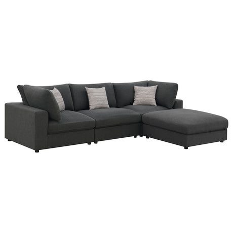 Serene Charcoal 4-Piece Upholstered Modular Sectional Sofa by Coaster at Eve Furniture
