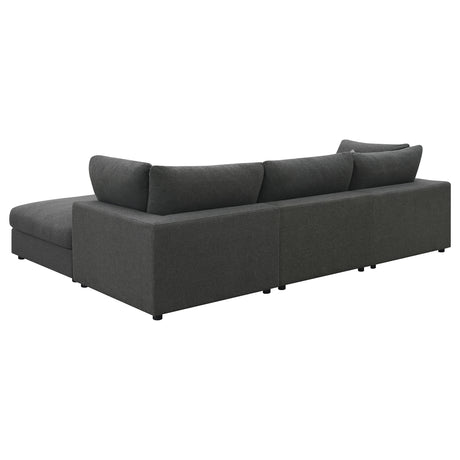 Serene Charcoal 4-Piece Upholstered Modular Sectional Sofa by Coaster at Eve Furniture