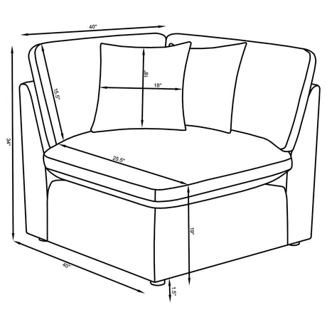Hobson Ivory 5-piece Upholstered Modular Sectional Sofa by Coaster at Eve Furniture