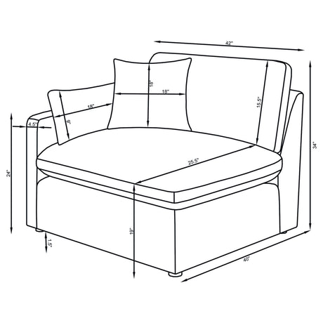 Hobson Ivory 5-piece Upholstered Modular Sectional Sofa by Coaster at Eve Furniture