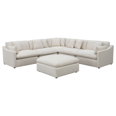 Hobson Ivory 6-piece Upholstered Modular Sectional Sofa by Coaster at Eve Furniture