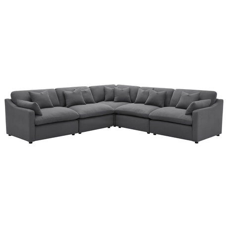 Hobson Charcoal 5-Piece Upholstered Modular Sectional Sofa by Coaster at Eve Furniture