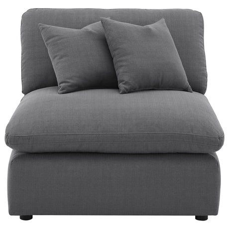 Hobson Charcoal Upholstered Armless Chair by Coaster at Eve Furniture