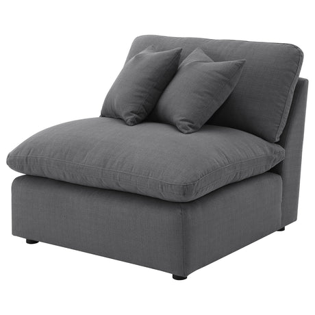 Hobson Charcoal Upholstered Armless Chair by Coaster at Eve Furniture