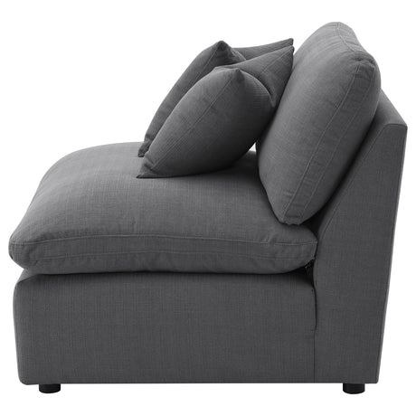 Hobson Charcoal Upholstered Armless Chair by Coaster at Eve Furniture