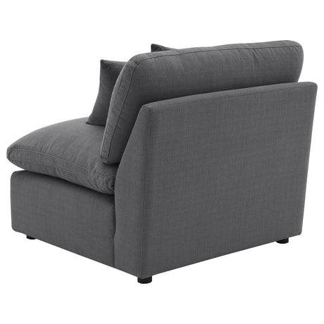 Hobson Charcoal Upholstered Armless Chair by Coaster at Eve Furniture