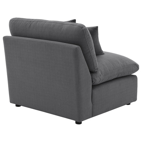 Hobson Charcoal Upholstered Armless Chair by Coaster at Eve Furniture