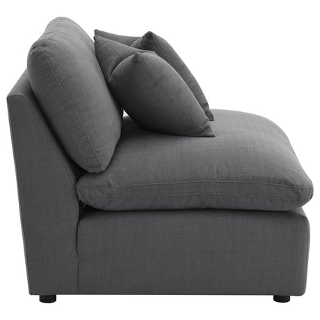 Hobson Charcoal Upholstered Armless Chair by Coaster at Eve Furniture