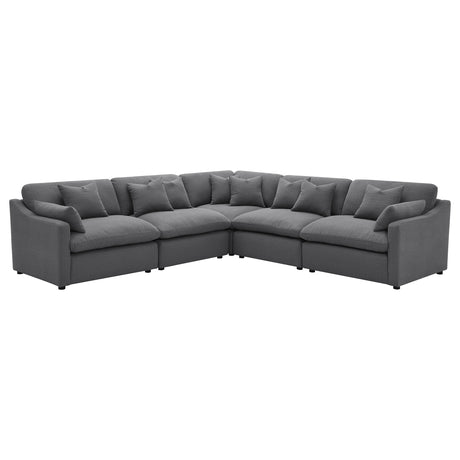 Hobson Charcoal Upholstered Armless Chair by Coaster at Eve Furniture