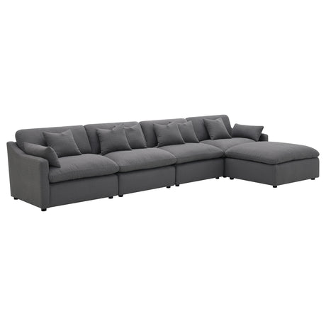 Hobson Charcoal Upholstered Armless Chair by Coaster at Eve Furniture