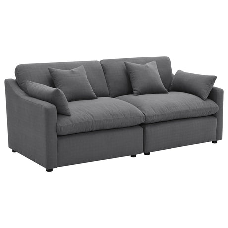 Hobson Charcoal Upholstered Armless Chair by Coaster at Eve Furniture