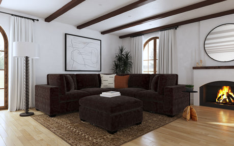 Lakeview Chocolate 6-Piece Upholstered Modular Sectional by Coaster at Eve Furniture