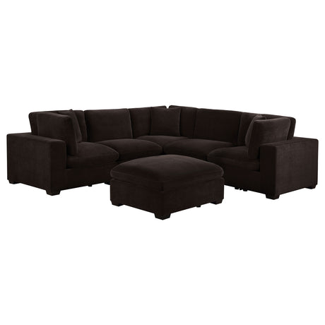 Lakeview Chocolate 6-Piece Upholstered Modular Sectional by Coaster at Eve Furniture