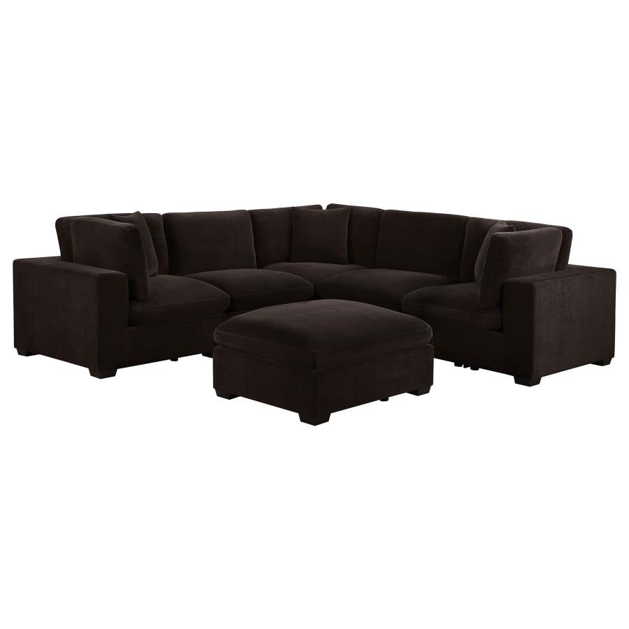 Lakeview Chocolate 6-Piece Upholstered Modular Sectional