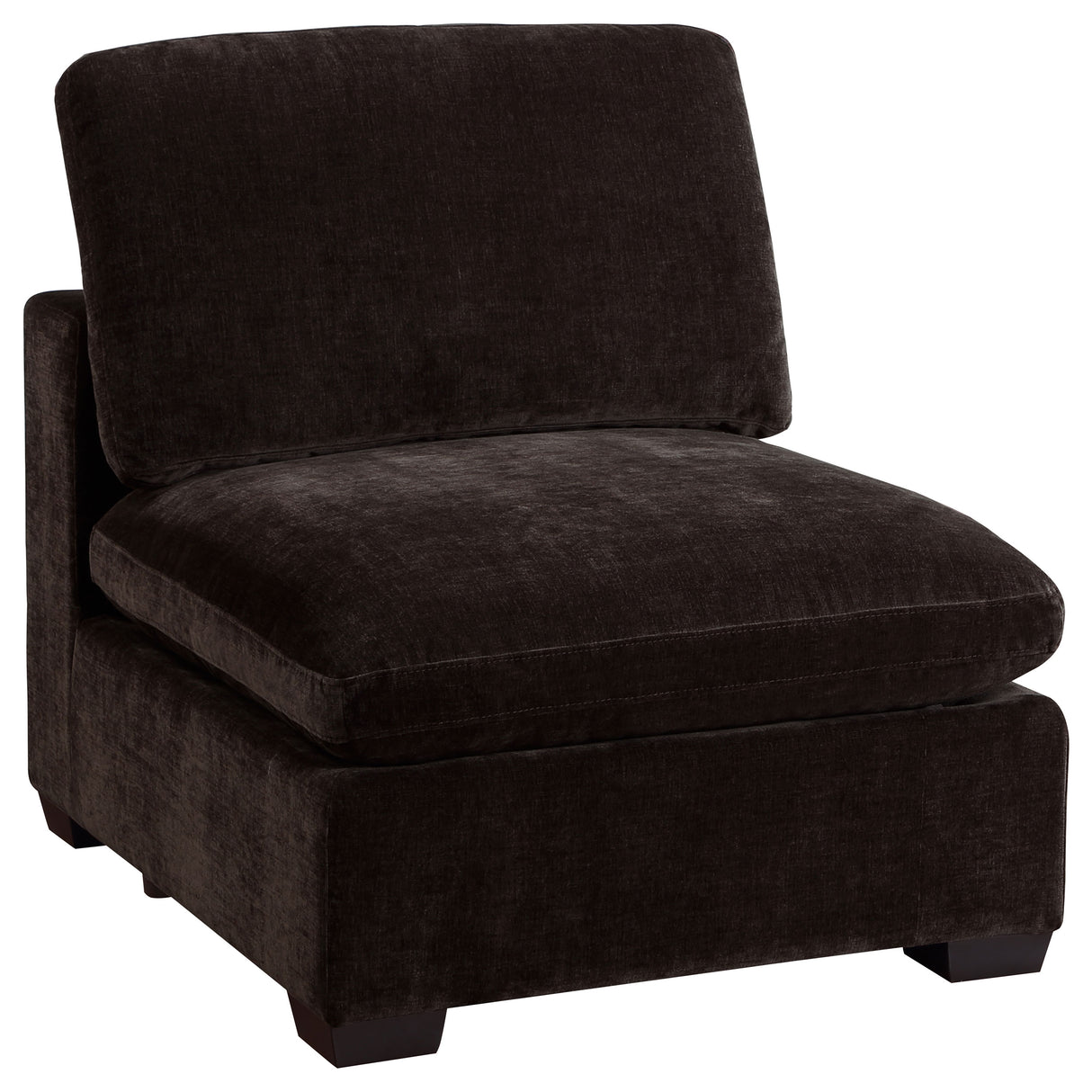 Lakeview Dark Chocolate Upholstered Armless Chair