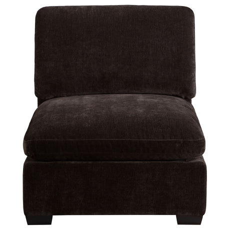 Lakeview Dark Chocolate Upholstered Armless Chair by Coaster at Eve Furniture