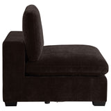 Lakeview Dark Chocolate Upholstered Armless Chair