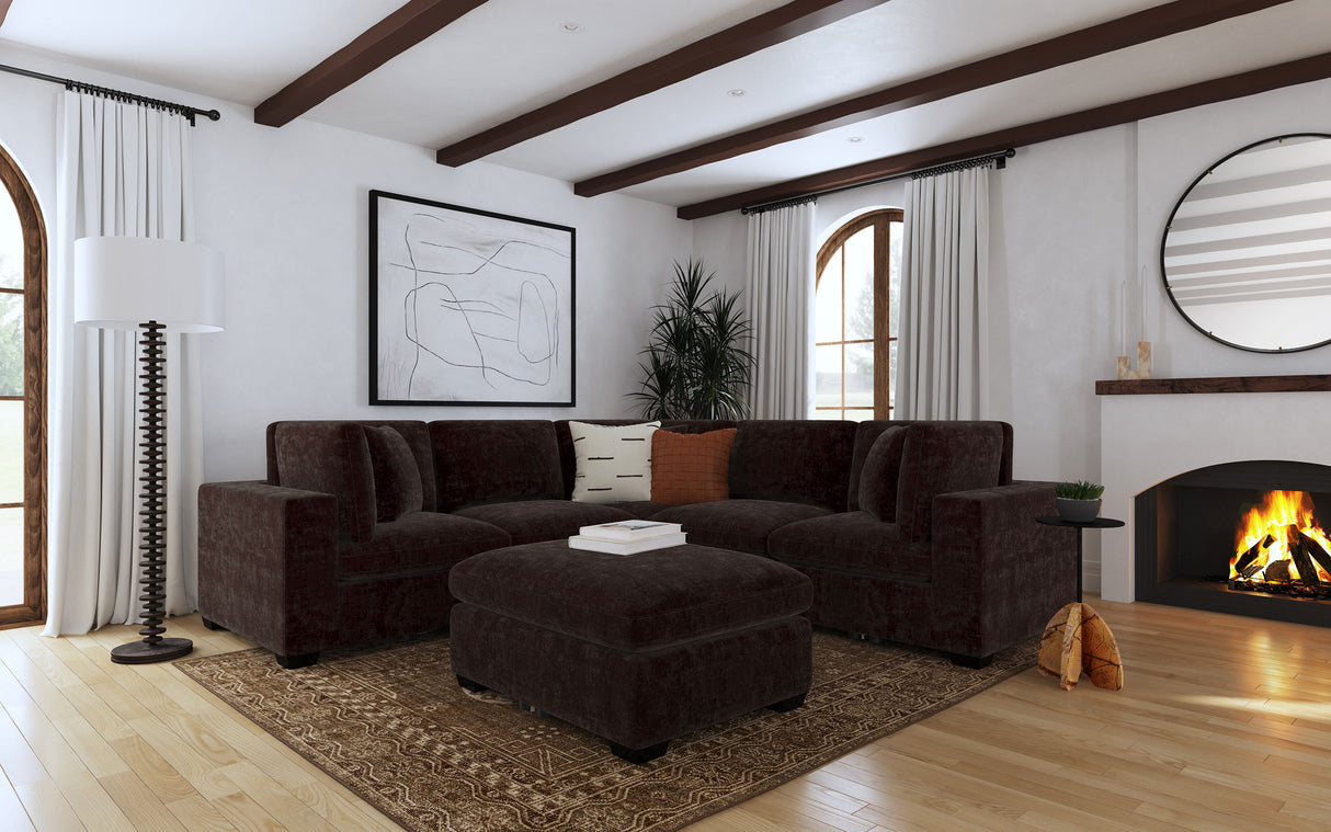 Lakeview Dark Chocolate Upholstered Corner Chair