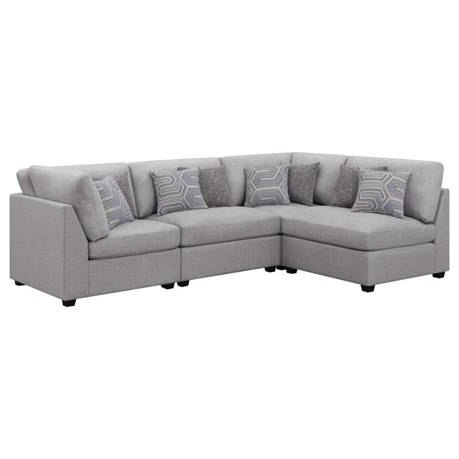 Cambria Grey 4-Piece Upholstered Modular Sectional Sofa by Coaster at Eve Furniture