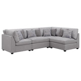Cambria Grey 4-Piece Upholstered Modular Sectional Sofa by Coaster at Eve Furniture