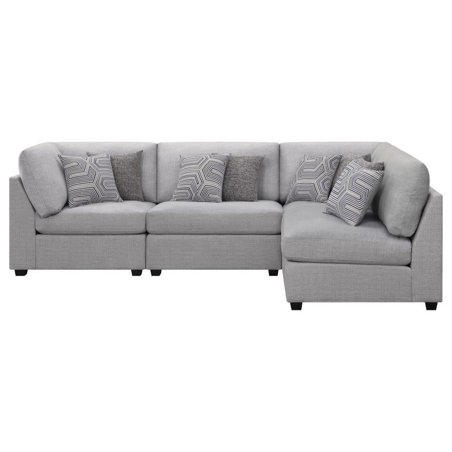 Cambria Grey 4-Piece Upholstered Modular Sectional Sofa by Coaster at Eve Furniture